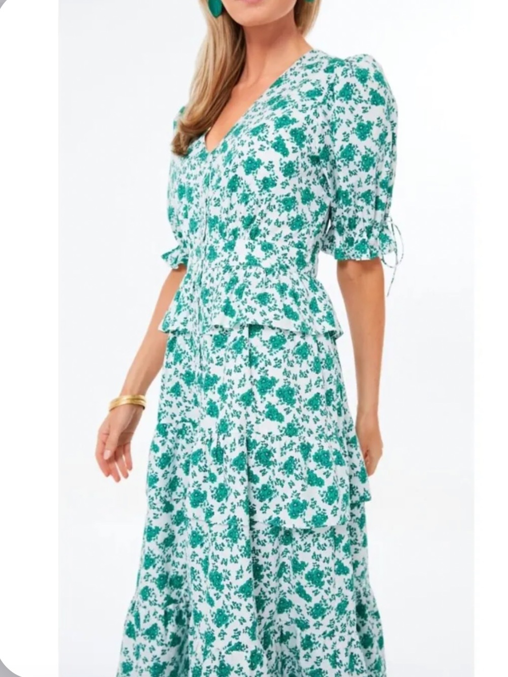 NEW Tuckernuck Irenea dress. Green/White floral. M. NWT